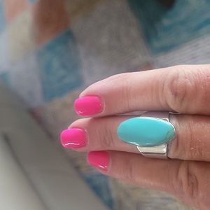 Turquoise & Silver Ring, size 8